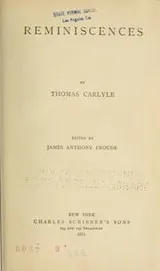 Cover of Reminiscences by Thomas Carlyle