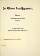 Cover of Our advance from Appomattox