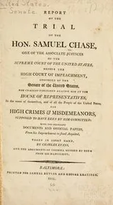 Cover of Report of the trial of the Hon. Samuel Chase