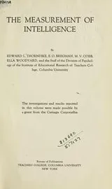 Cover of The measurement of intelligence