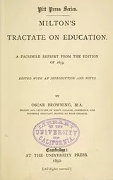 Cover of Milton's tractate on education