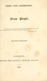 Cover of Odes and addresses to great people