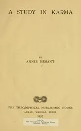 Cover of A study in karma