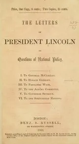 Cover of The letters of President Lincoln on questions of national policy ..