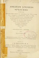 Cover of Abraham Lincoln's speeches complete