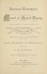 Cover of Bowman's-Weitzman's manual of musical theory