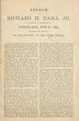 Cover of Speech of Richard H. Dana, Jr., at a meeting of citizens held in Faneuil Hall