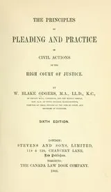 Cover of Principles of pleading and practice in civil actions in the High Court of Justice