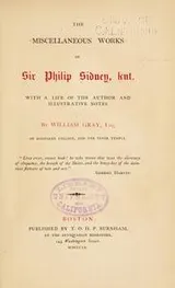 Cover of The miscellaneous works of Sir Philip Sidney, knt