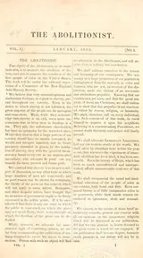 Cover of The Abolitionist: or Record of the New-England anti-slavery society