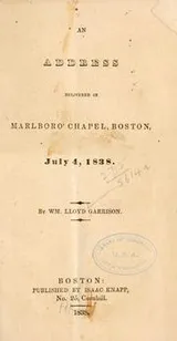 Cover of An address delivered in Marlboro' chapel, Boston, July 4, 1838