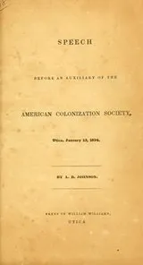 Cover of Speech before an auxiliary of the American colonization society