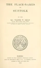 Cover of The place-names of Suffolk