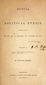 Cover of Manual of political ethics