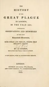 Cover of The history of the great plague in London in the year 1665