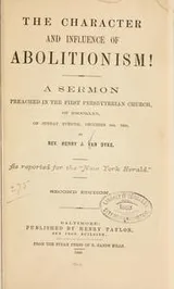 Cover of The character and influence of abolitionism