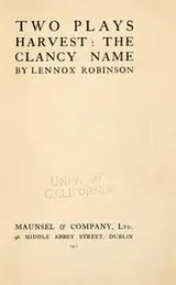 Cover of Two plays: Harvest