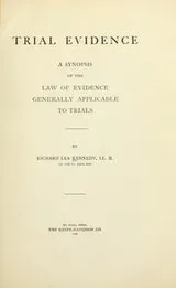 Cover of Trial evidence