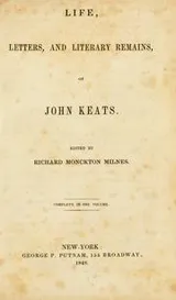 Cover of Life, letters, and literary remains, of John Keats