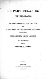 Cover of De particulae [os] usu Herodoteo