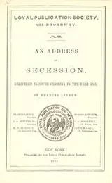 Cover of An address on secession