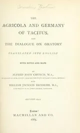 Cover of The Agricola and Germany of Tacitus