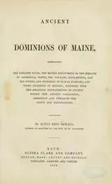 Cover of Ancient dominions of Maine