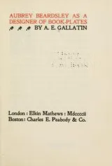 Cover of Aubrey Beardsley as a designer of book-plates