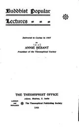 Cover of Buddhist popular lectures delivered in Ceylon in 1907