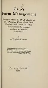 Cover of Cato's farm management