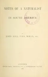 Cover of Notes of a naturalist in South America
