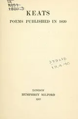 Cover of Poems published in 1820