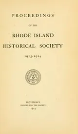 Cover of Proceedings of the Rhode Island Historical Society