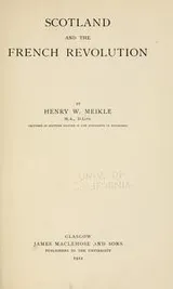 Cover of Scotland and the French Revolution