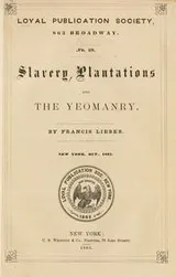 Cover of Slavery, plantations and the yeomanry