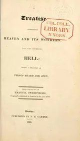 Cover of A treatise concerning heaven and its wonders, and also concerning hell
