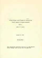 Cover of A mixed integer linear program for synchronizing traffic signals for maximal bandwidth