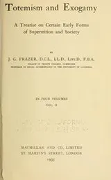 Cover of Totemism and exogamy