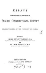 Cover of Essays Introductory to the Study of English Constitutional History