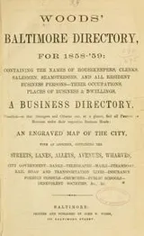 Cover of Woods' Baltimore Directory, for 1858-'59