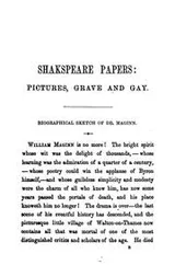 Cover of Shakspeare papers: Pictures grave and gay ..