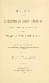 Cover of Record of the One hundred and sixteenth regiment, Ohio infantry volunteers in the war of the rebellion