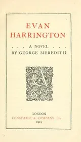 Cover of Evan Harrington, a novel