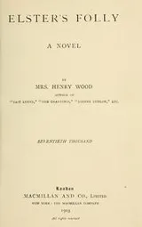 Cover of Elster's folly