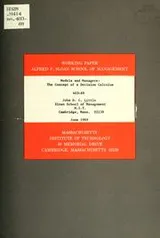 Cover of Models and managers