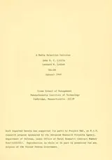 Cover of A media selection calculus