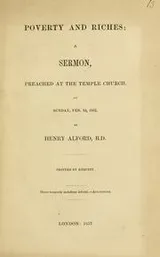Cover of Poverty and riches