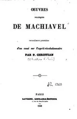 Cover of Oeuvres politiques de Machiavel