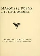 Cover of Masques & poems