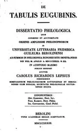 Cover of De tabulis eugubinis ..
